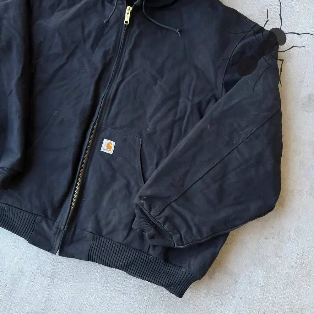 Carhartt J140 BLK black hooded work wear jacket - Picture 4 of 7